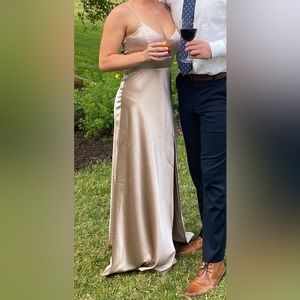 Birdy Grey - Satin Jay Dress Neutral Champagne